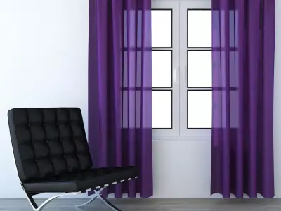Violet Curtains 3D model