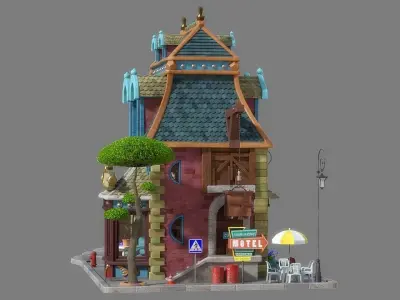 Cartoon House 04 3D model