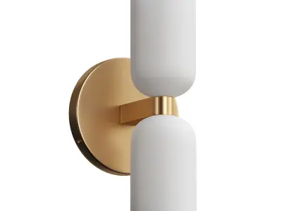  Modern Creamy Double Heads Wall Sconce 3D model