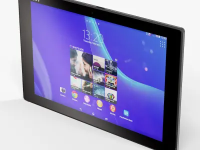 Sony Xperia Z2 Tablet Black Low-poly 3D model