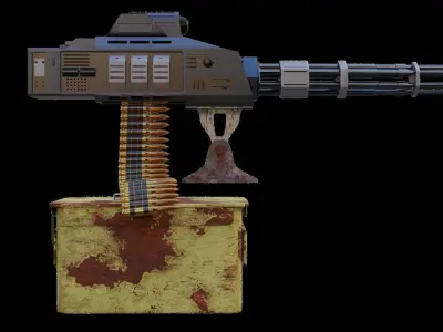 Sci-fi Gatling gun 3D model