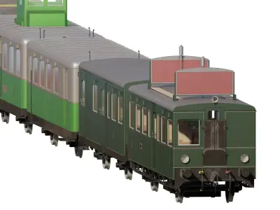 Late 1800s steam train 3D model