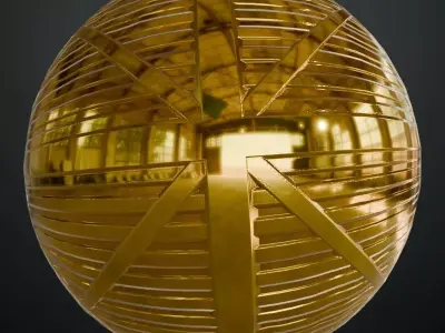 Full Gold Corrugated Metal PBR Seamless Texture