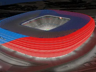 Allianz Arena at Day and Night 3D model