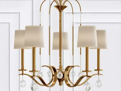 WHITNEY four light chandelier with shades 3D model