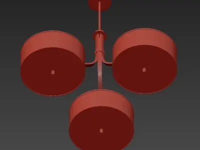 Chandelier with three lights 3D model