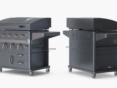  Air Fryer Gas Grill with Cooking Breakfast Food in Use 