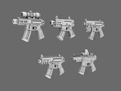 Space Knights MPX Style Pistol NOHAND 3D print model