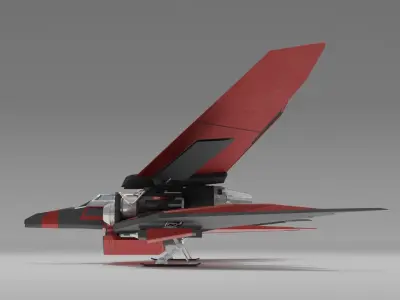 Starship SwallowS01 Low-poly 3D model