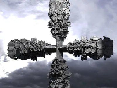 Alien satellite totem severance ship small 3 3D model