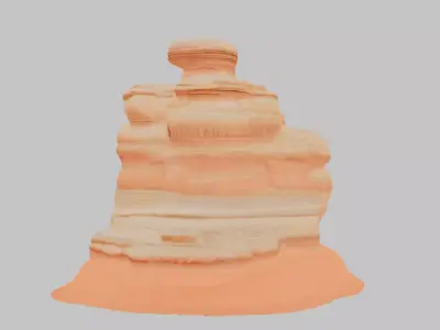 A Stepped Plateau Low-poly 3D model