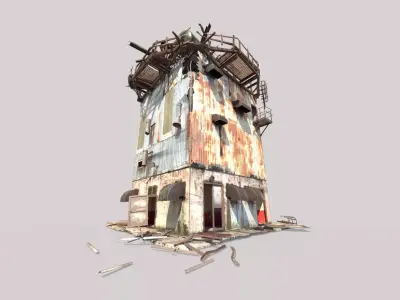 Abandoned Industrial Platform 3D model