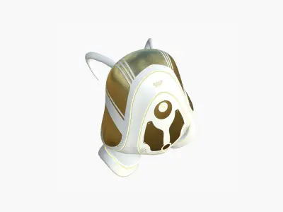 SciFi Backpack H04 White Gold - Fashion Character Design Low-poly 3D model