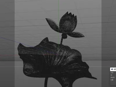 Budding lotus lotus lotus blooming animation 3D model