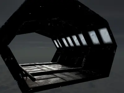 SciFi Corridor Low-poly 3D model get