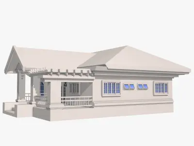 3D House Low-poly 3D model