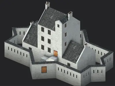 Corgarff Castle Low-poly 3D model