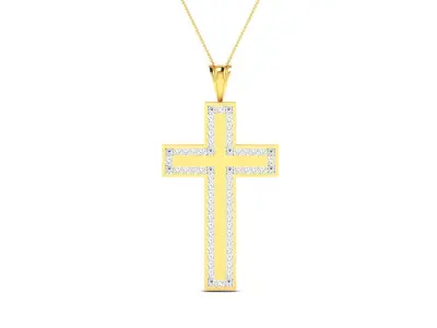 Cross Pendant 3DM STL OBJ FBX Render Details 3D print model purchase