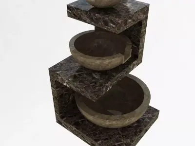 Garden Fountain Low-poly 3D model