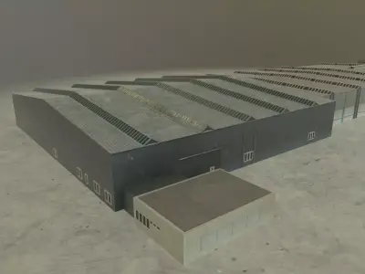 EDDB Hangar 4 Low-poly 3D model
