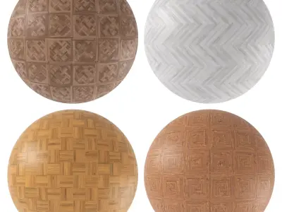 Parquet - Laminate - Wooden floor 4 in 1 3D model