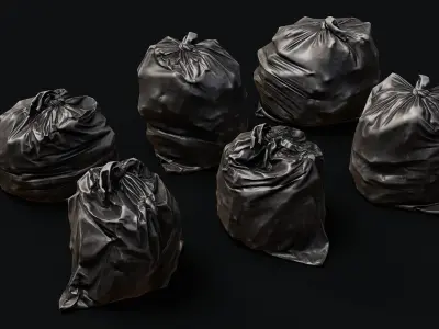 Garbage Bags - PBR Game Ready Low-poly 3D model