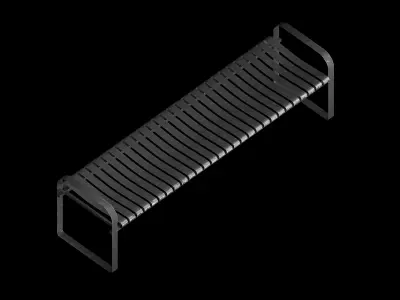 metal bench Low-poly 3D model order