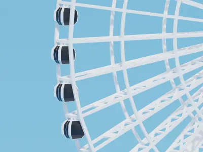 Cartoon Seattle Great Wheel 3D model