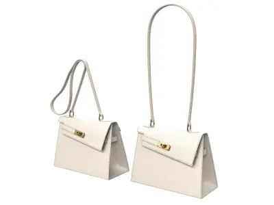 Hermes Kelly Sellier en Desordre White Low-poly 3D model