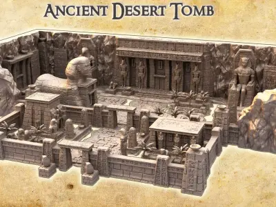 Ancient Desert Tomb Tabletop Terrain 28 MM 3D print model