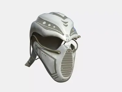 SciFi Ninja Mask A05 White Dirt - Character Design Fashion Low-poly 3D model
