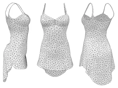  Back Drape Lingerie Tank Dress Low-poly 3D model