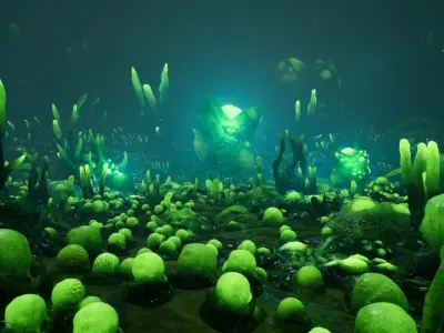 Alien Biomass Virus Infection Planet UE4 Low-poly 3D model