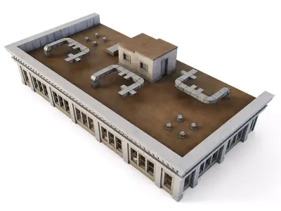 Tenement Building Roof Floor Low-poly 3D model