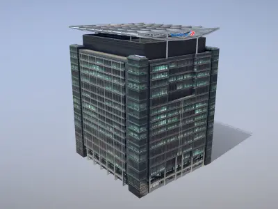 London 5 Canada Square Low-poly 3D model