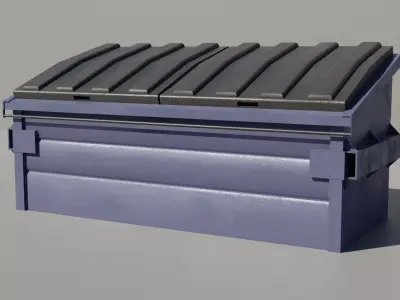 Blue Dumpster Low-poly 3D model