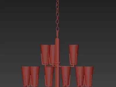 Chandelier with six cups 3D model