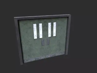 Double door Low-poly 3D model