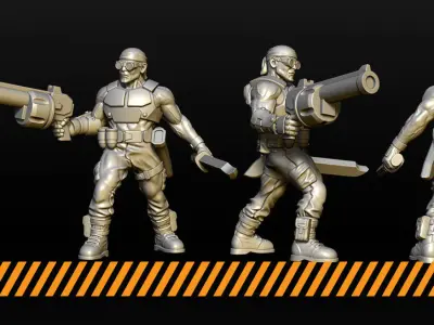 Jungle Fighters team 2 3D print model