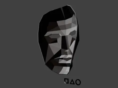 Low Poly Front Man Mask Squid Game Inspired 3D Model 3D model