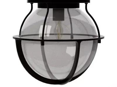 Artisanal Rollin Recycled Glass Outdoor Flush Mount Low-poly 3D model
