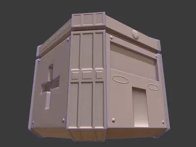 PBR Sci-fi medical crate Low-poly 3D model