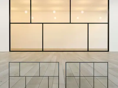 Glass partition door Set 21 Low-poly 3D model