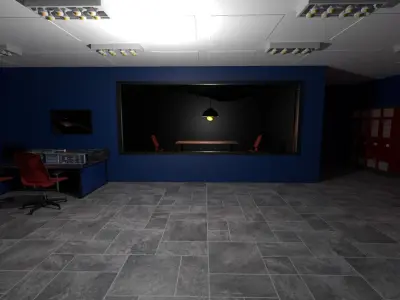Interrogation room Low-poly 3D model