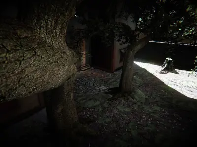 HQ Old Japanese Bathhouse Environment Low-poly 3D model