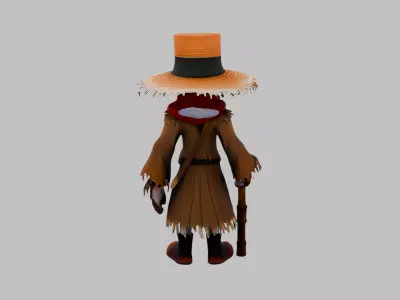 Scarecrow Free low-poly 3D model