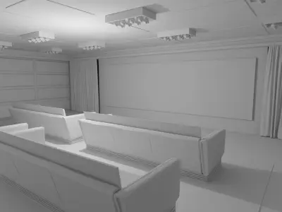Cinema Room No Material 3D model