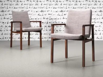 Gio pair of modern dining chairs 3D model