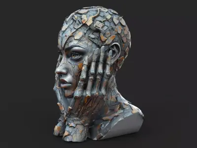 Cyberpunk Head High Detail 3D model