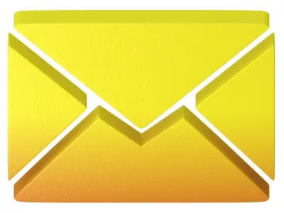 Message Letter Icon yellow or Orange 3D model